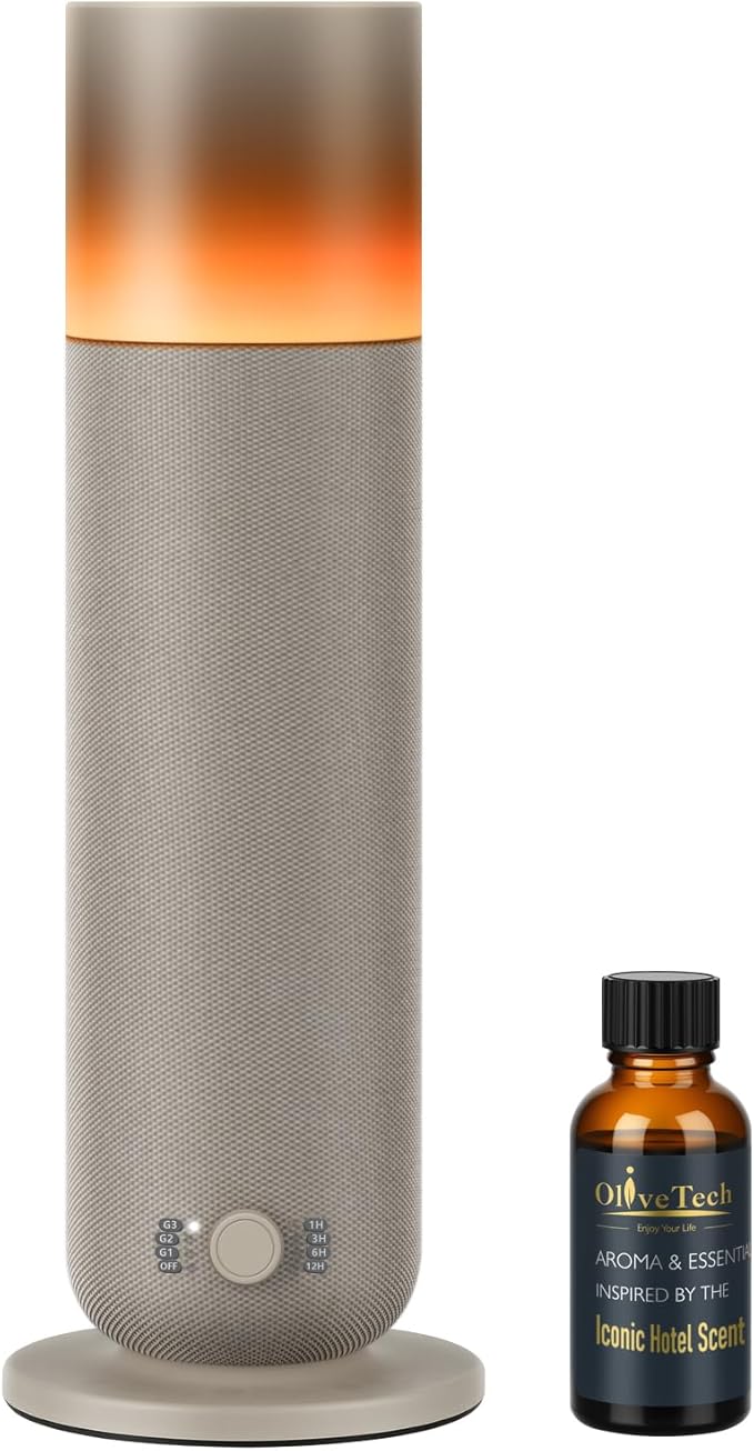 Waterless Diffuser with Fabric-Wrapped Design, OliveTech Cold Air Scent Diffusers for Home & Office, Hotel Collection Diff...