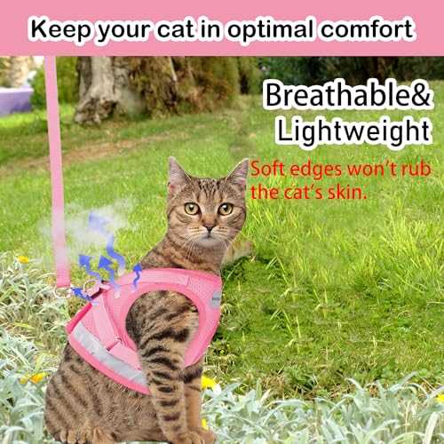 Cat Harnesses and Puppy Harness with Leashes Set, Escape Proof Cat Harness, Adjustable Reflective Soft Mesh Vest Fit Puppy...