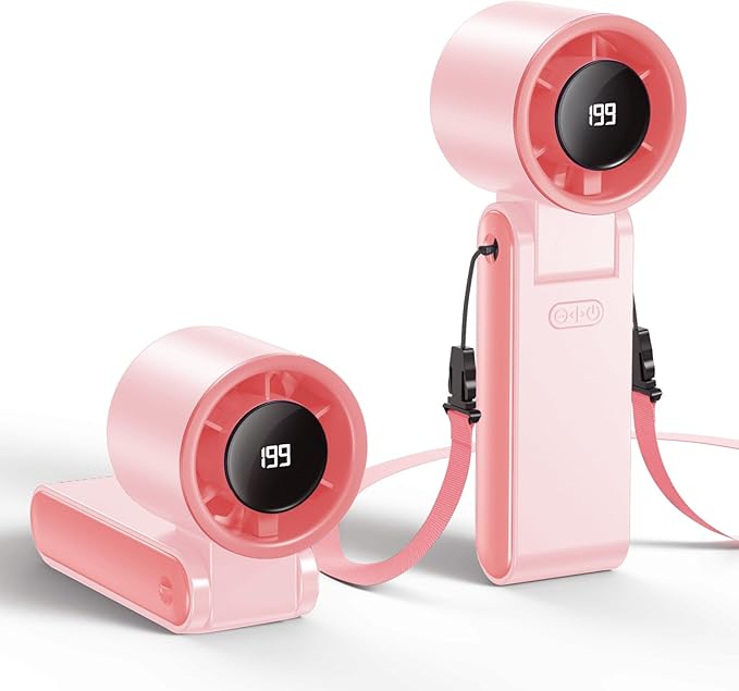 Hihvls Portable Handheld Turbo Fan, 199 Gear Speed, 24 Hs Cooling Time, 5500mAh Rechargeable Mini Personal Hand Fan, Folda...