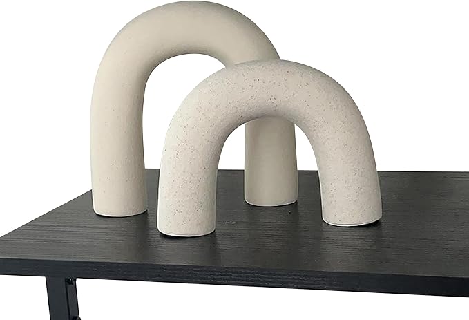 Defined Deco Ceramics Arch Decorative Objects,Neutral Home Decor for Shelves,Shelf Decor Aesthetic,Home Decorations for Li...