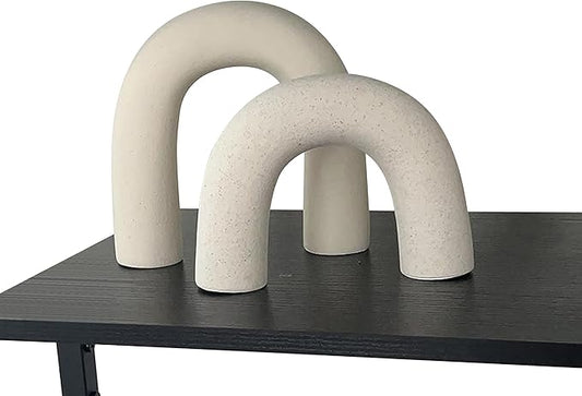 Defined Deco Ceramics Arch Decorative Objects,Neutral Home Decor for Shelves,Shelf Decor Aesthetic,Home Decorations for Li...
