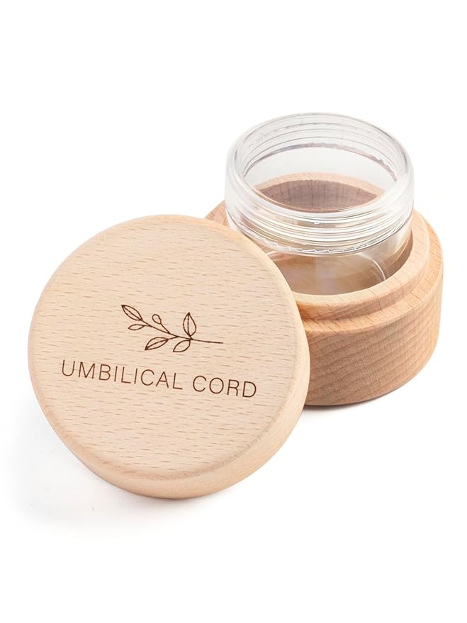 Minimalist Wooden Umbilical Cord Keepsake - With Transparent acrylic box - Hygienic Storage - Baby Umbilical Cord Memorial...