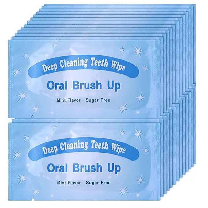 UNIQUE2U 100pcs Disposable Textured Deep Cleaning Teeth Wipes Finger Brush Oral Brush Clean Wipes