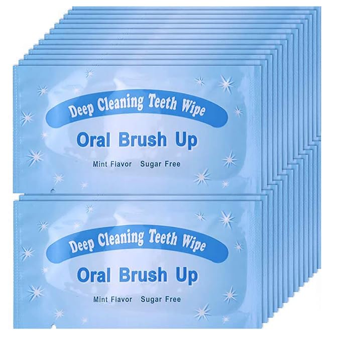 UNIQUE2U 100pcs Disposable Textured Deep Cleaning Teeth Wipes Finger Brush Oral Brush Clean Wipes