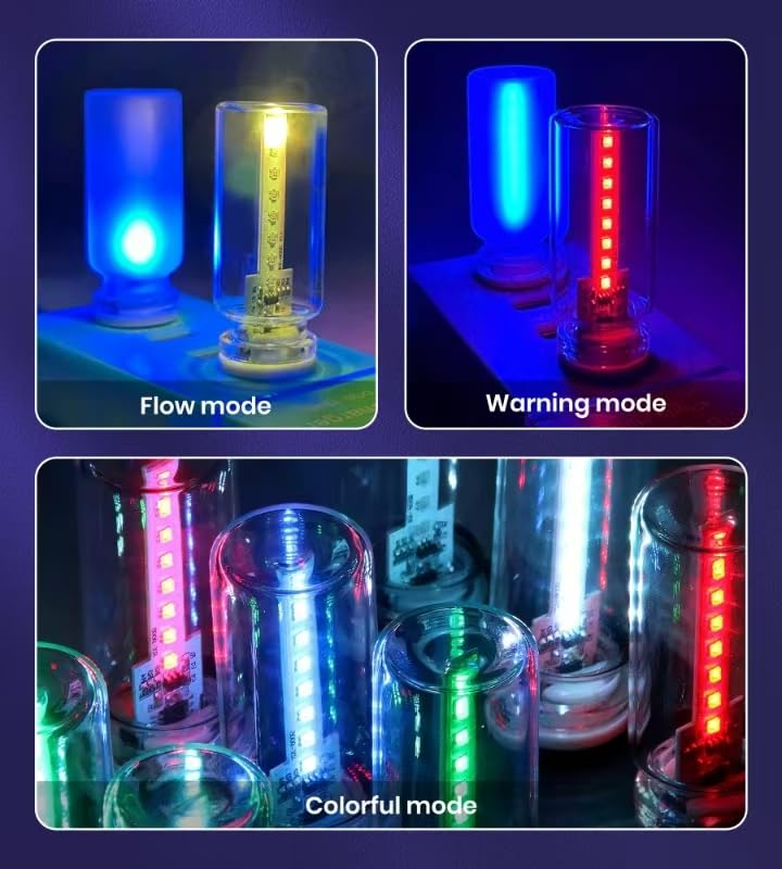 USB Car Interior LED Ambient Light – Touch Control LED Mood Lights, Dimmable 7 Colors, Portable Mini USB Light for Car, Be...