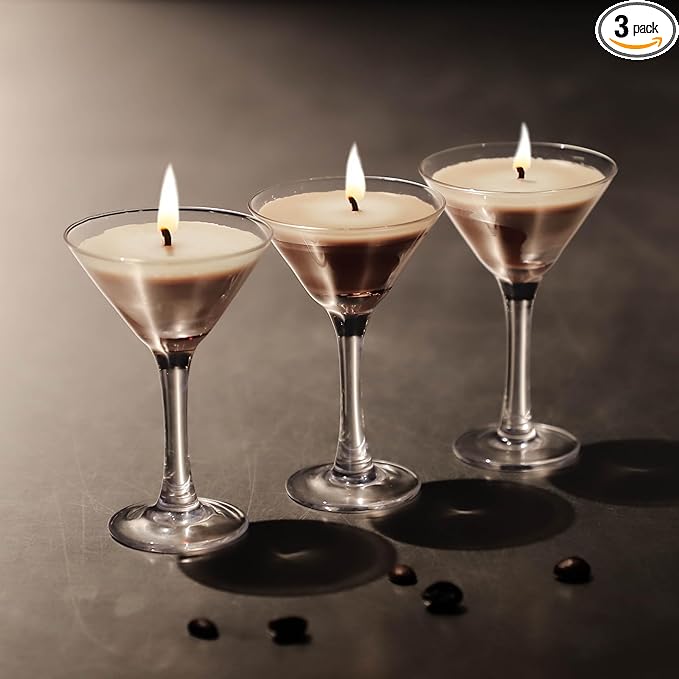 KOIMYSA Mini Espresso Martini Candle Gift Set for Women Men, Decorative Coffee Scented Soy Wax Aromatherapy Candles in Gla...