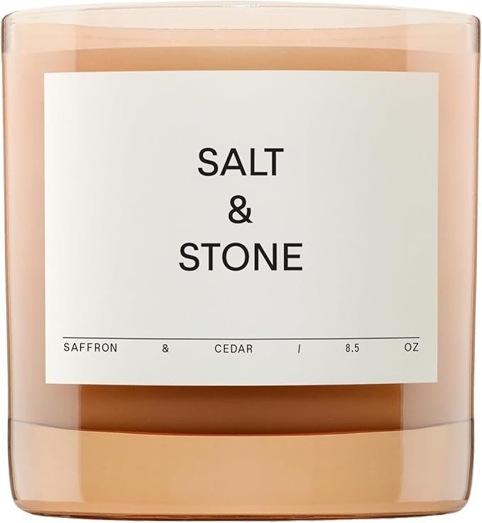 Salt & Stone Scented Candle for Women & Men | Coconut & Soy Blend Wax | Hand-Poured, Aromatic & Fragrant | 100% Cotton Wic...