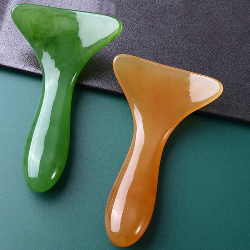 Nolitoy 2Pcs Resin Gua Sha Scrape Shovel Set for Full Body Use Curved Edge Massage Tool for Meridian Health in Assorted Co...