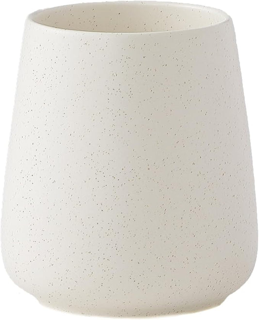 Beige Toothbrush Holder for Bathroom - Ceramic Tooth Brushing Holders, Toothbrush Cup, Toothpaste Organizer for Bathroom C...