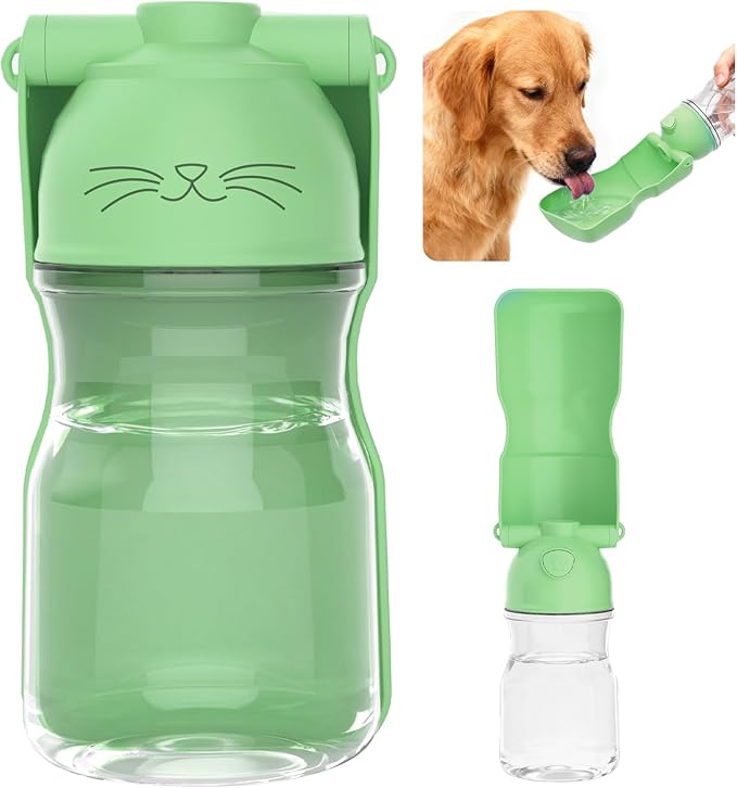 Dog Water Bottle, Portable Leak-Proof Water Dispenser with Drinking Bowl for Dogs and Cats, Travel Puppy Fountain Pet Wate...
