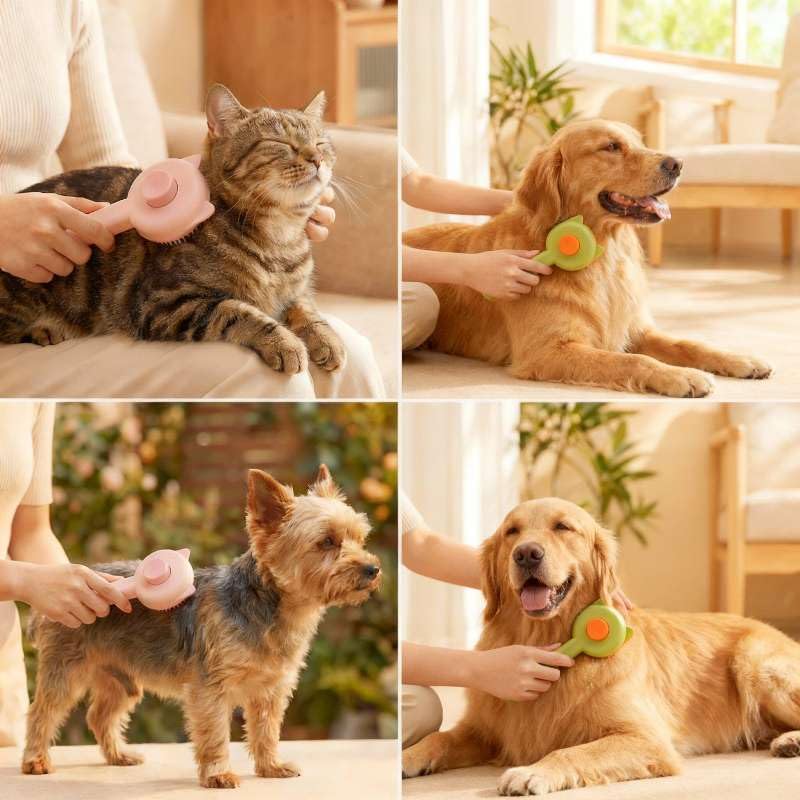 Henqia Cat Brush for Shedding, Kitten Brushes for Indoor Cats, For Long or Short Haired Cats,Cat Hair Brush Grooming Deshe...