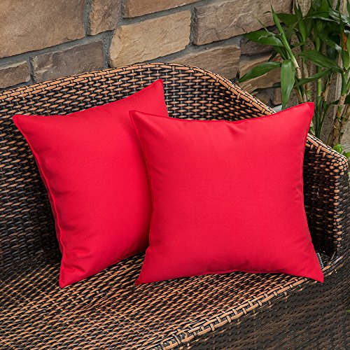 MIULEE Pack of 2 Decorative Outdoor Waterproof Pillow Covers Square Garden Cushion Sham Throw Pillowcase Shell for Spring ...