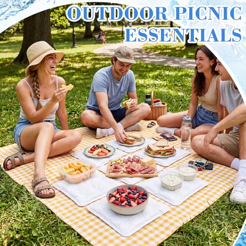 LemonRoad 6 Pcs Cooling Mat for Food Buffet Table, 9 x 9 Inches Reusable Freezable Ice Mat Cooling Serving Pads Chilled Se...