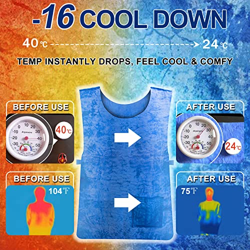 HUOFU Ice Cooling Vest for Men Women - Water Evaporative Cool Shirt for MS Patient Outdoor Sport Working Hot Summer Weathe...