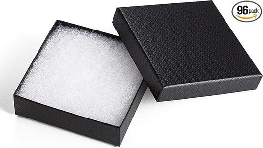 Magicool 96 Pack 3.5x3.5x1 Inch Cardboard Jewelry Boxes,Used for Necklaces,Bracelets,Earrings,Jewelry,Small Gift Packagin...