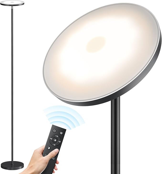 SUNMORY Floor Lamps for Living Room, 32W/3000LM Super Bright LED Floor Lamp with Remote Control, 69" Tall Standing Lamp wi...