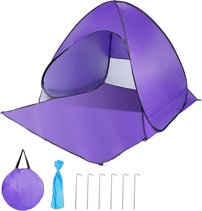Pop Up Beach Tent, Sun Shelter for 2-3 Person, Sun Shelter with UPF 50+ & Lightweight, Portable Beach Tent Easy Pop Up for...
