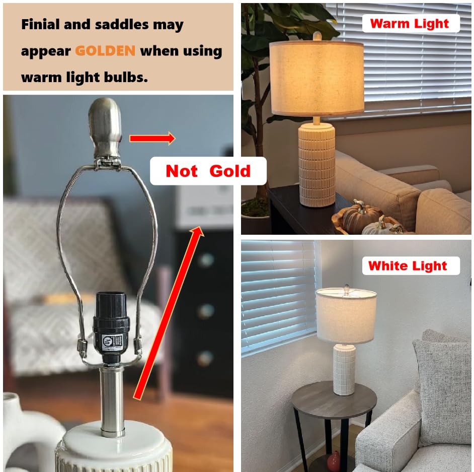 PoKat 23" Modern Ceramic Table Lamp Set of 2 for Living Room White Desk Lamps for Bedroom Farmhouse Bedside Nightstand Lam...