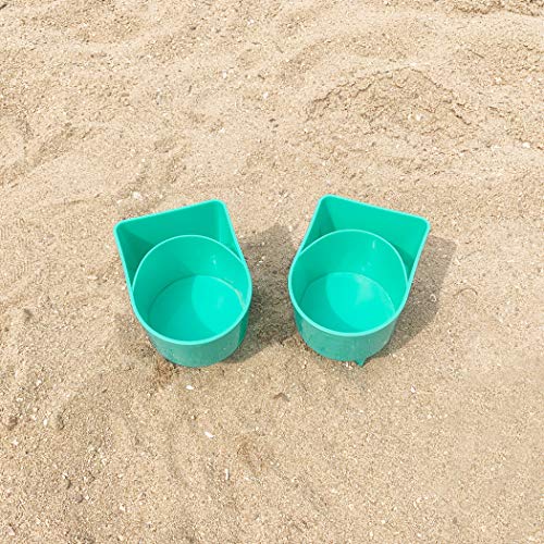 Home Queen Beach Cup Holder with Pocket, Multi-Functional Sand Cup Holder for Beverage Phone Sunglasses Key, Beach Accesso...