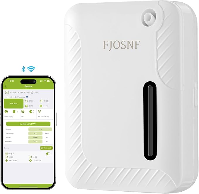 2026 Oil Diffuser Waterless 2200 Sq.Ft, Bluetooth&WiFi APP Control, 250ml Smart Scent Air Machine with Cold Air Tech for L...