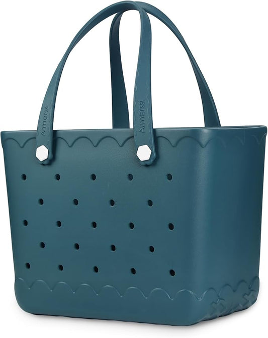 Armerssi X-Large Rubber Tote Beach Bag for Women | Medium Durable Rubber Bag Waterproof Washable Versatile Tote Bags