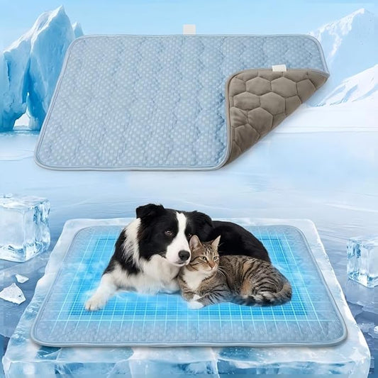 Lesguyor Dog Cooling Mat Q-MAX>0.5 Self-Cooling Mat for Dogs Crate Pad for Dogr, 2-in-1 Long-Lasting Cool Mats and Soft Ke...
