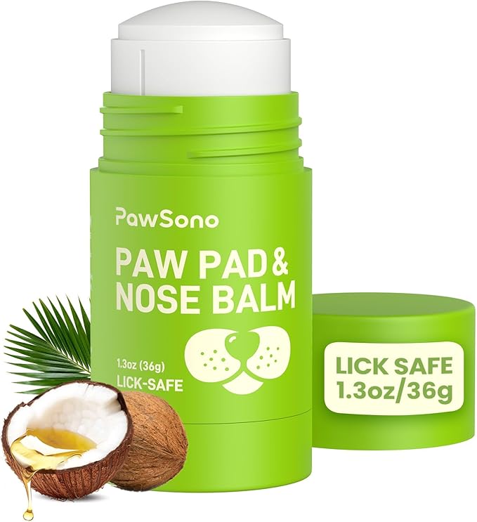 PawSono Lick-Safe Dog Paw & Nose Balm with Coconut Oil | All-Natural Moisturizer & Soother for Dry, Cracked Pads & Snout |...