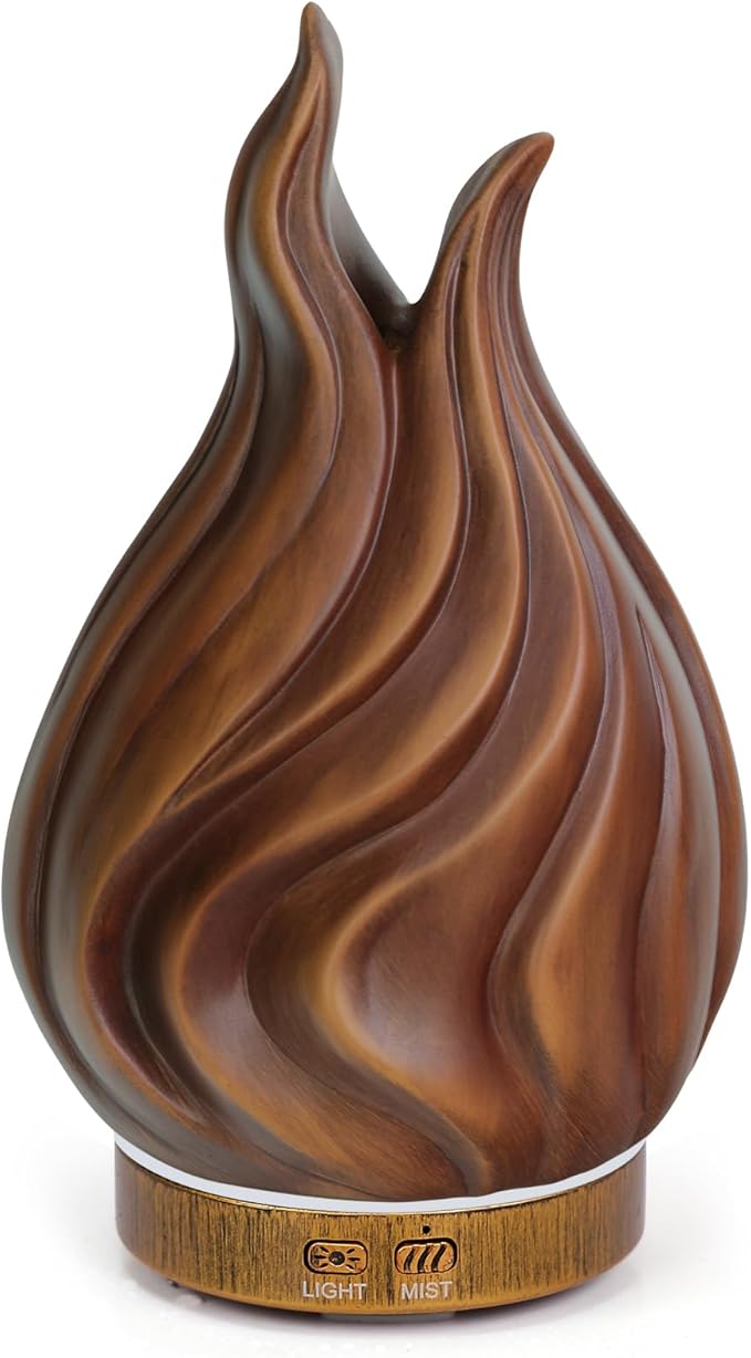 200ml Essential Oil Diffuser for Home, Wood Grain Cover Aromatherapy Diffuser, Cool Mist Humidifier with Safe Auto Shut-Of...