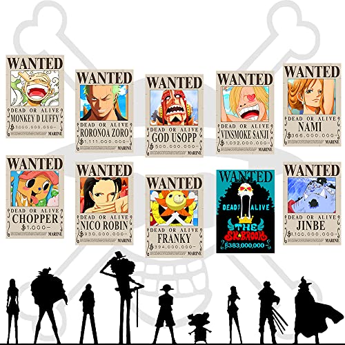 TYZZHOA Anime [OP] Wanted Posters 30×21cm, New Bounty Edition, Straw Hat Pirates Crew Zoro, Sanji, Nika Luffy 3 Billion, a...