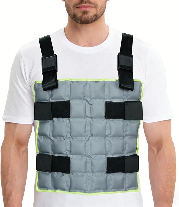Cooling Vest for Men & Women with 72 Ice Cubes, Adjustable Ice Pack Vest, Ice Jacket & Cold Pack Vest for Long-Lasting Hea...