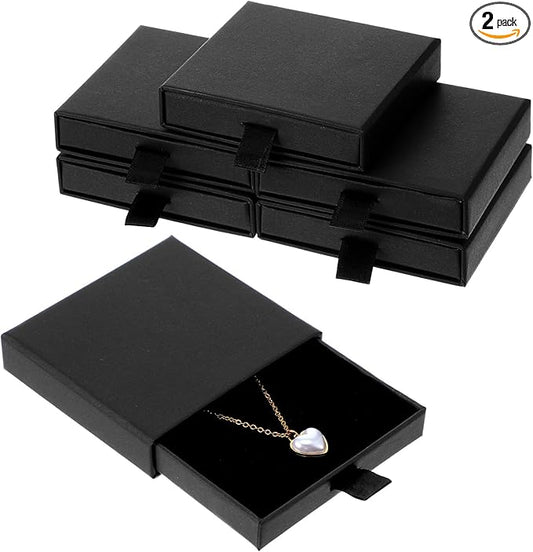 5 Pack Jewelry Gift Box, Sponge Fill Cardboard Jewelry Boxes Black Small Bracelet Gift Box for Women, Bracelet Necklace Ea...