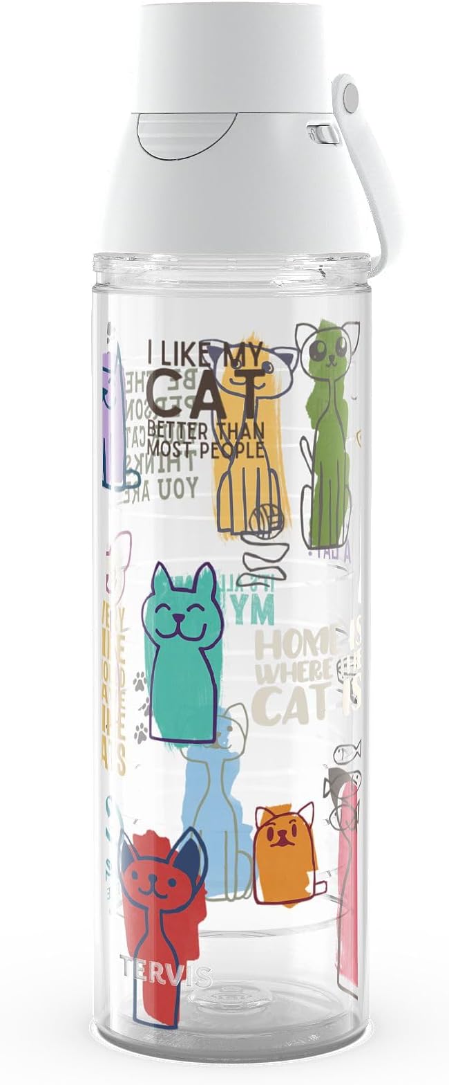 Tervis Venture Lite Cat Sayings Made in USA Double Walled Insulated Tumbler Travel Cup Keeps Drinks Cold & Hot, 24oz Water...