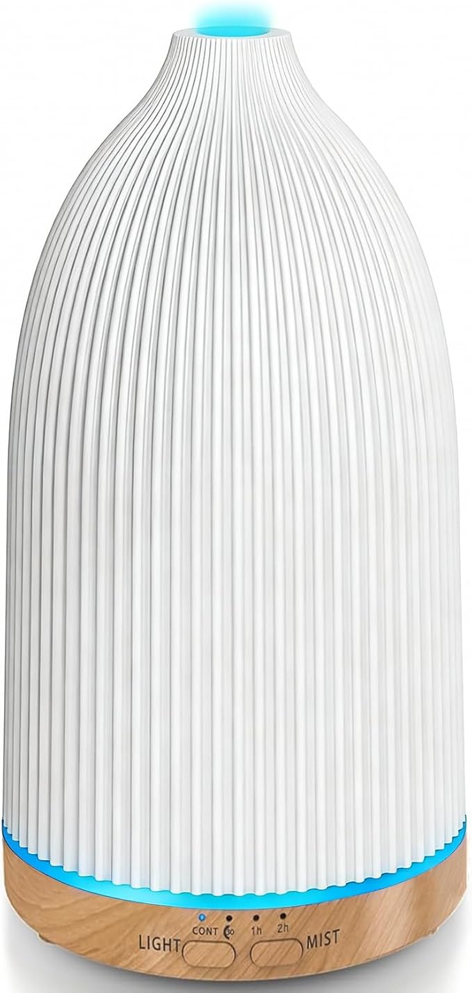 URPOWER 100ML Essential Oil Diffusers for Home, Ultrasonic Aromatherapy Diffuser with 7 Color Changing Lights, Timer & Aut...