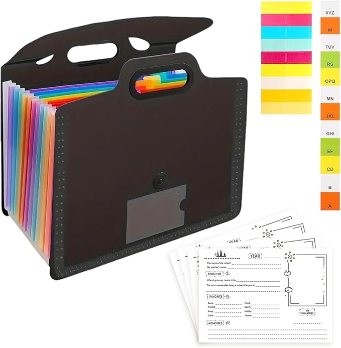 Memory Box for Kids,School Years Memory Book Kids Artwork Storage Photo Album with Keepsake Pocket Scrapbook from Preschoo...