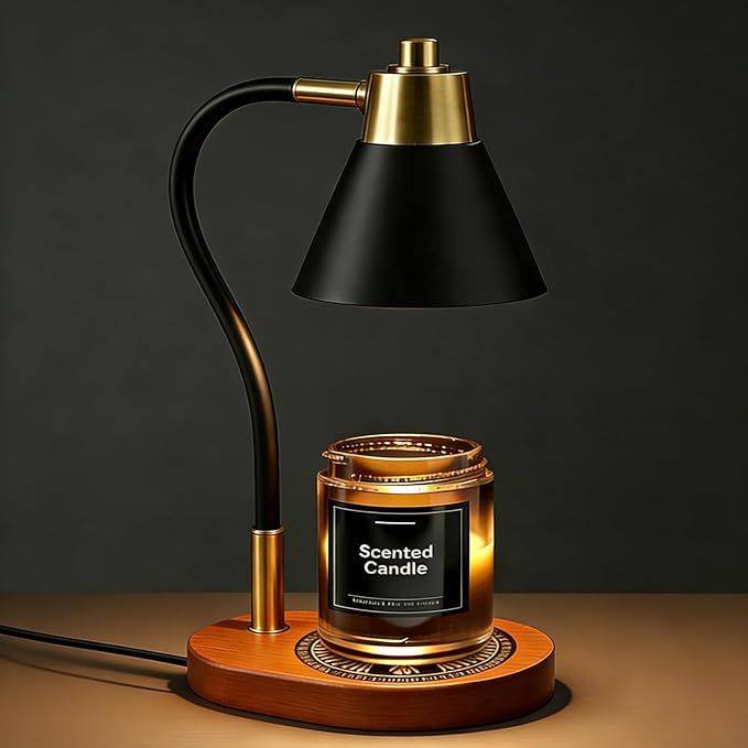 HISBO Candle Warmer Lamp with Timer & Dimmer, Adjustable Height Electric Wax Melter for Jar Candles, Dimmable Candle Lamp ...