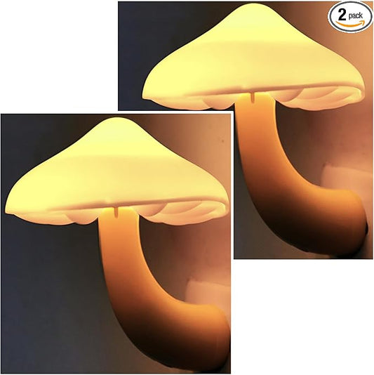AUSAYE 2 Pack LED Mushroom Night Light Plug into Wall NightLight,Dusk to Dawn Sensor Wall Lamp Energy Saving Night Lights ...