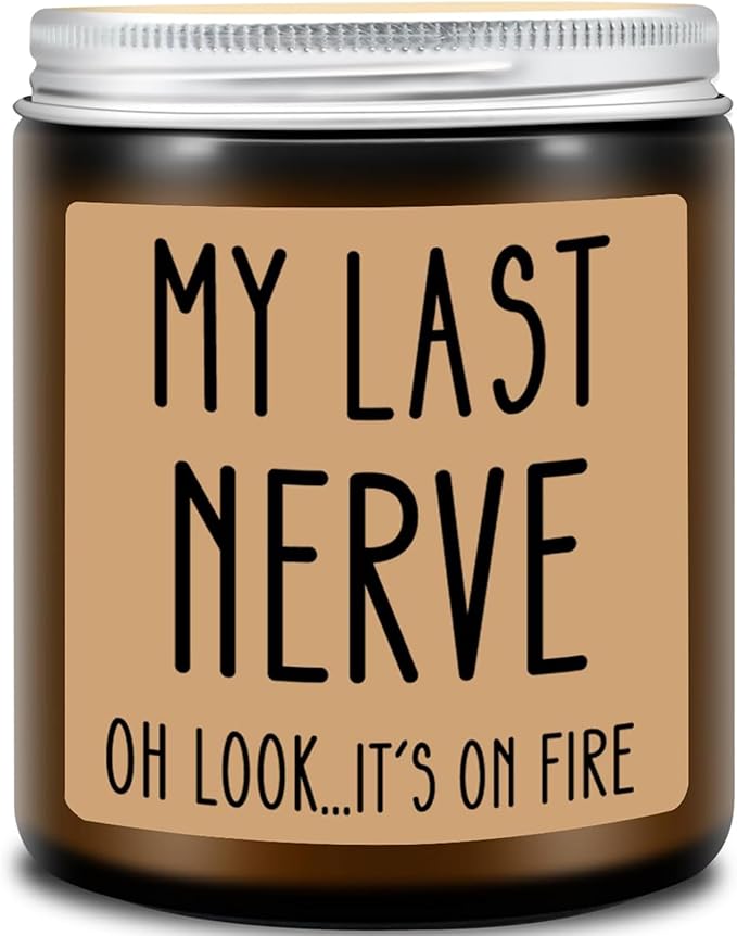 Homsolver Gifts for Women Men, Birthday Gifts for Women, Mom, Her, Him - My Last Nerve Lavender Candles - Funny Best Frien...