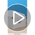 GUOZI Collapsible Storage Box, Decorative Memory Box with Lid & Metal Reinforced Corners, Cardboard File Bin with Handles,...