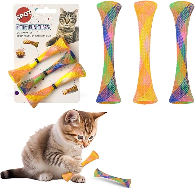 SPOT Kitty Fun Tubes Cat Toy | Bouncy Cat Toy with Catnip Inside for Cats and Kittens to Bite, Swat and Chase | Interactiv...
