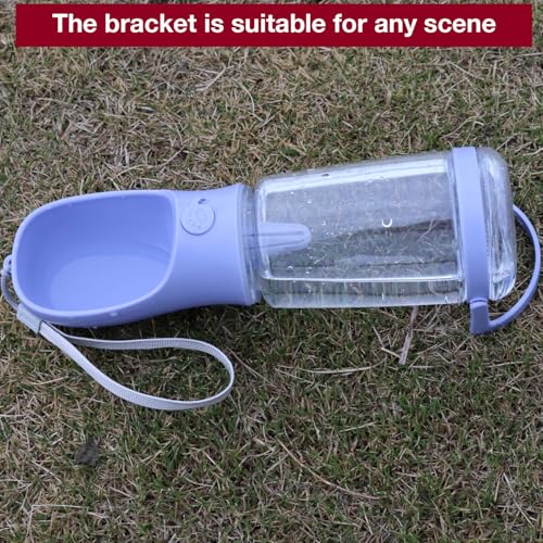Frxat Dog Water Bottle with Food Container Holder, Travel Puppy Drinking Bowl, Portable Pet Water Dispenser, Patented Desi...