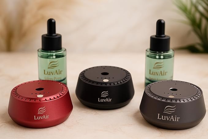 LuvAir Smart waterless car Aroma Diffuser Set, Adjustable Ultra Sonic-Mist Technology, Rechargeable, 100% Natural Fragranc...