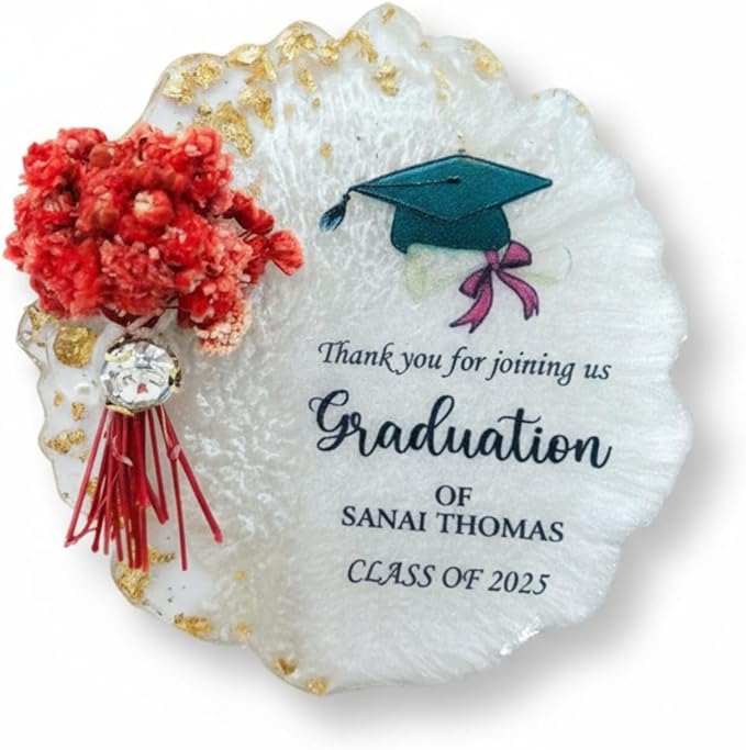 Graduation Party Favors for Guests Personalized Resin-Floral Magnets Class of 2026 Decorations, Graduation Thank You Cards...
