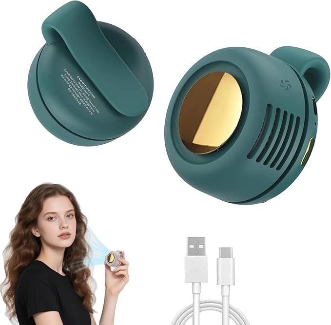 EISNZLAN Portable Silent Mini Bladeless Fan Clip On,Small Clip Fan, Adjustable 3 Speeds Suspended, Waist Fans forclip onfa...
