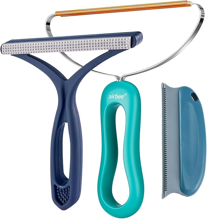 Pet Hair Remover 3-Pack, Dog Cat Hair Remover, Lint Shaver Cleaner Pro, Fur Removal Tool, Portable Carpet Scraper, Fuzz Ro...