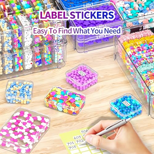 VANSUNS Bead Organizer Box 58 Pcs, 3-Tier Stackable Storage Box, and 3 Different Container Sizes Small Plastic Containers ...