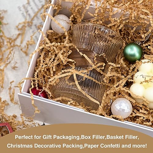 Corlcol 2LB Crinkle Cut Paper Shred Filler for Bag Gift Box Basket Confetti Paper Shreded Stuffing Decoration for Christma...