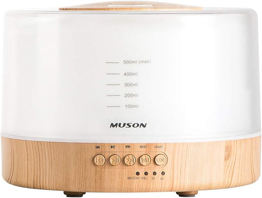muson Essential Oil Diffuser Sound Machine Combo Diffuser for Aromatherapy Fragrant Oil Cool Mist Humidifier with Natural ...