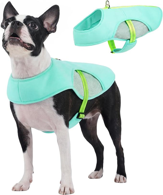 IECOii Dog Cooling Vest with Leash Ring for Summer, Reflective Breathable Dog Cooler Shirt, Adjustable Cooling Jacket Pet ...