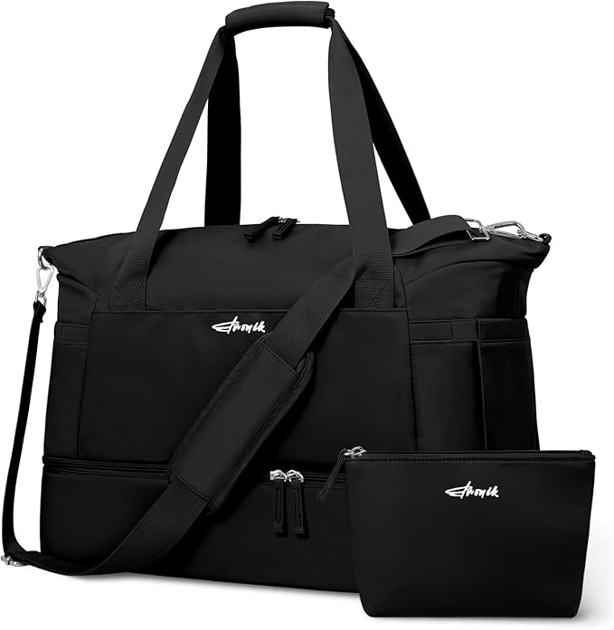 ETRONIK Gym Bag for Women, Personal Item Travel Bag with Shoes Compartment, Weekender Overnight Duffel Bag with Wet Pocke...