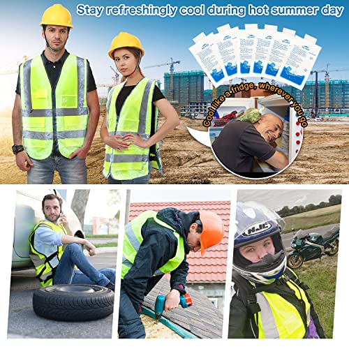 PANGTIKU Cooling Vest with 20pcs Gel Ice Pack - Ice Safety Vest for Men Women High Visibility Reflective for Hot Weather Work